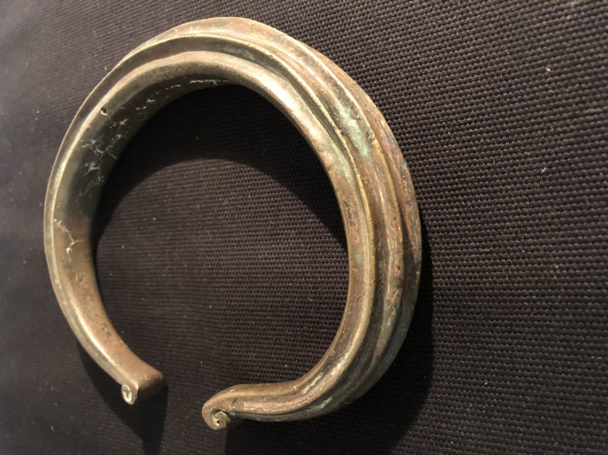 Spectacular Bronze Arm Bracelet End Of 19th Coast Of Ivory African -photo-3