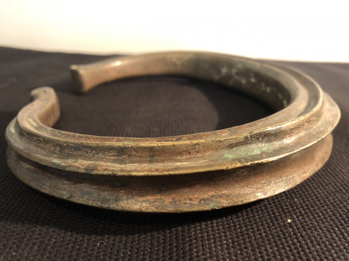 Spectacular Bronze Arm Bracelet End Of 19th Coast Of Ivory African -photo-2