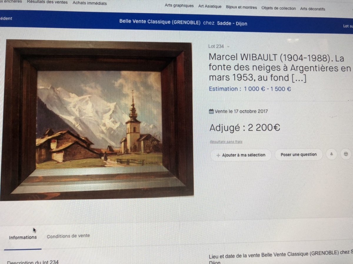 Marcel Wibault Oil From 1939 Argentières On Chamonix Le Mont Blanc Signed Dated Alps Mountain-photo-5