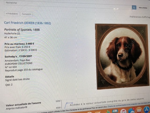 Carl Friedrich DEIKER 1836-1892 1 (un) chien (d'une paire) Loulou ou Spitz Allemand chasse 1/2-photo-8