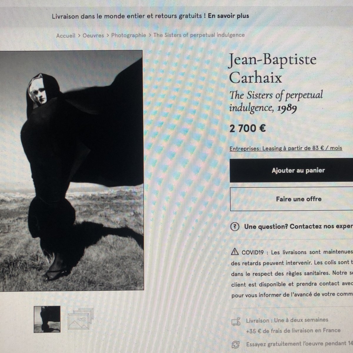 Jean Baptiste Carhaix 1946 Large Photograph Of 1984 La Mort Sister Marquesa By Sade Vanité-photo-7