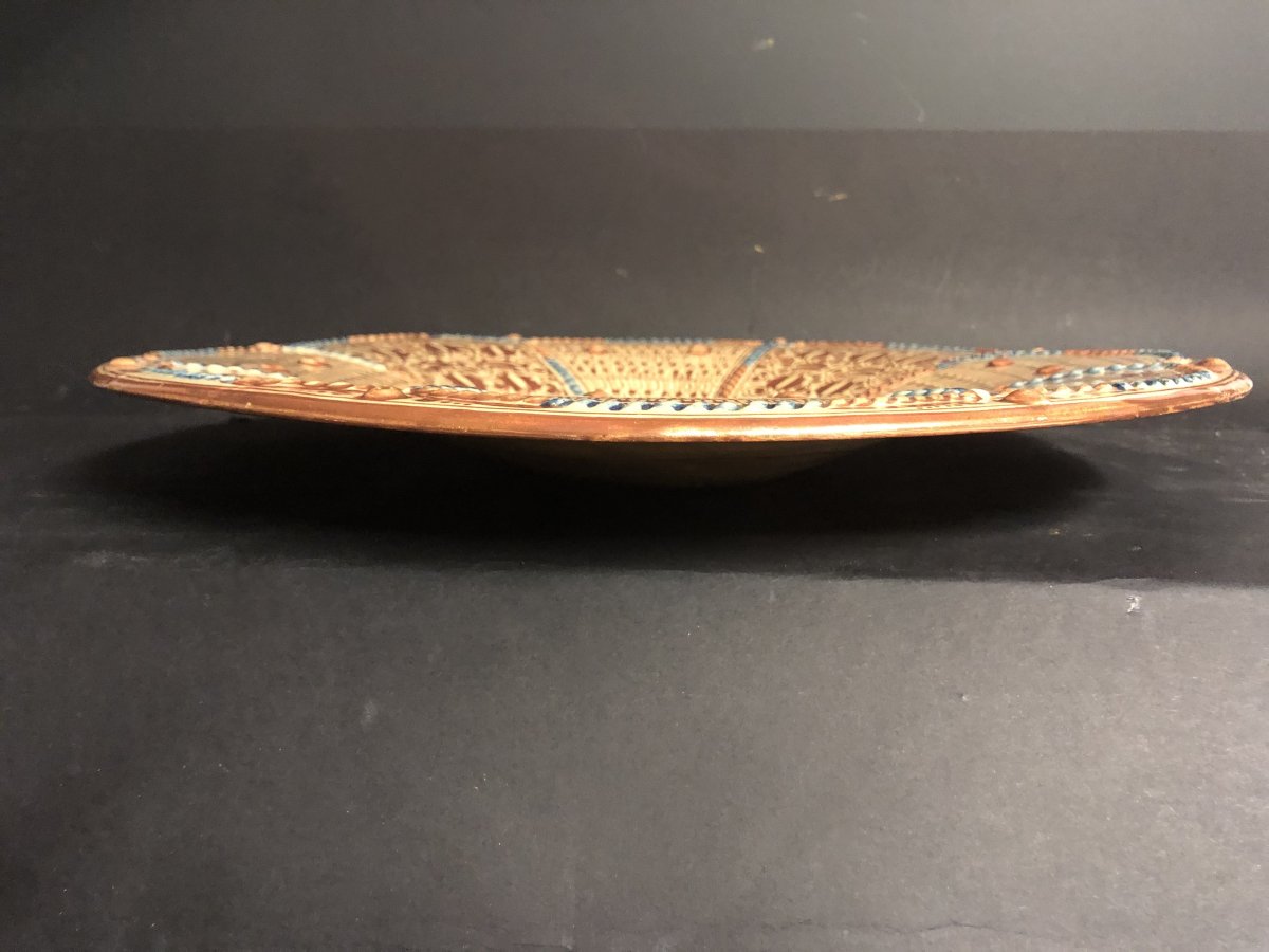 MANISES GRAND ET ANCIEN PLAT HISPANO MAURESQUE 44 cm Espagne EN TRES BON ETAT -photo-1