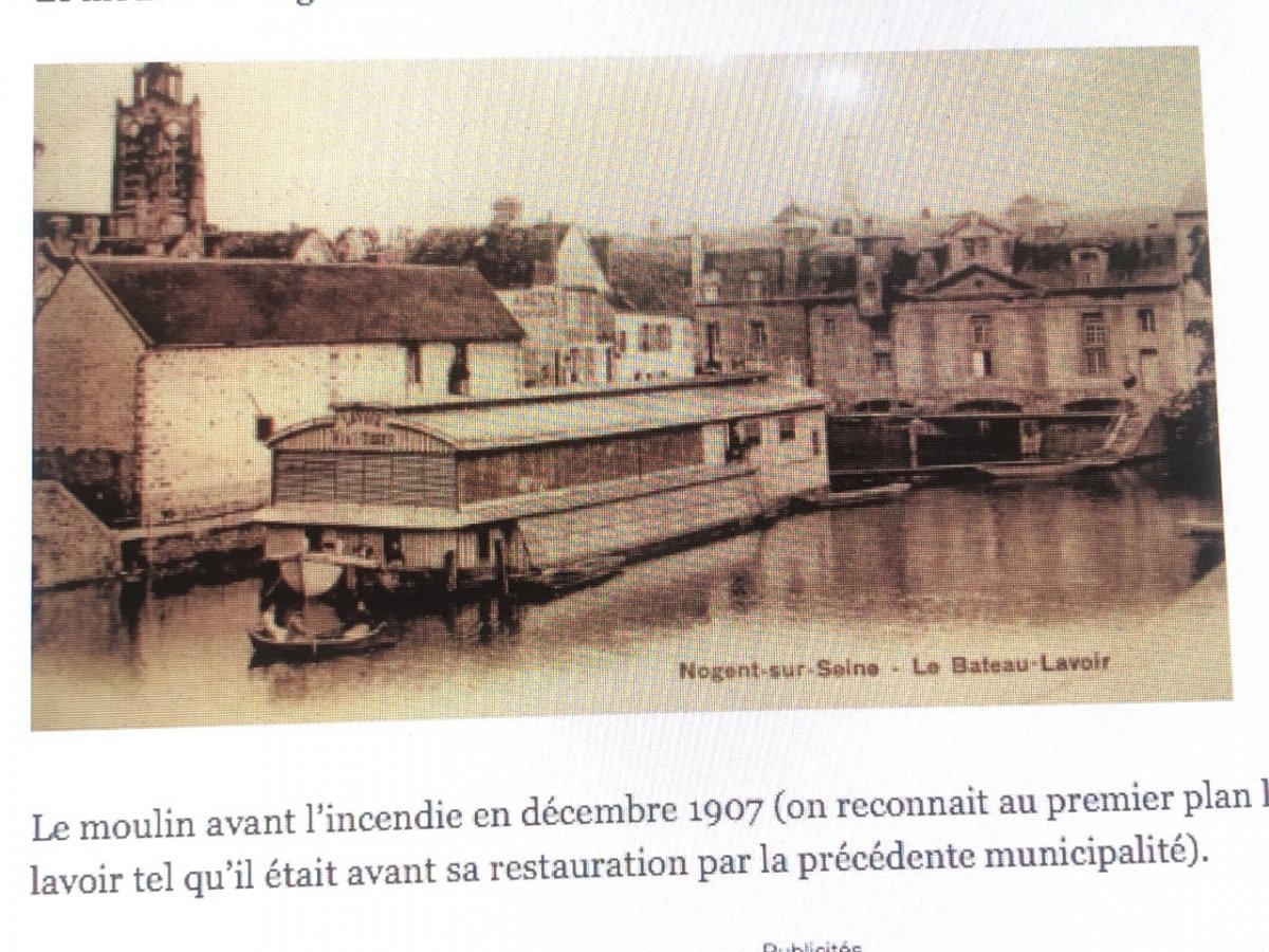 MARIUS ERAUD 1854-1919 LE BATEAU LAVOIR à Nogent sur Seine huile fin XIXe Nogent-sur-Seine -photo-6