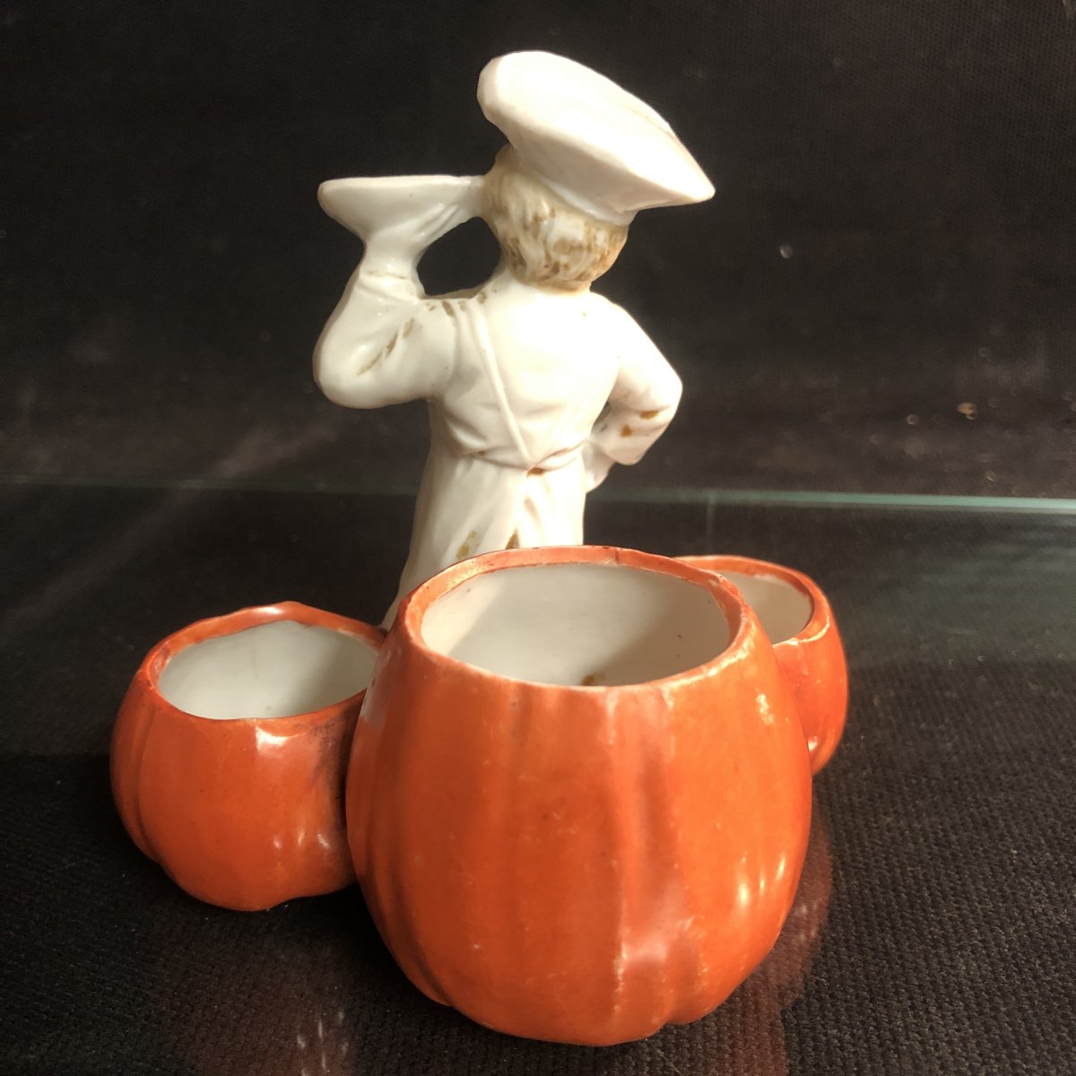 Young Cuisinier Art Deco Condiment Service Salt And Pepper Mustard Pot In Porcelain Cook-photo-4