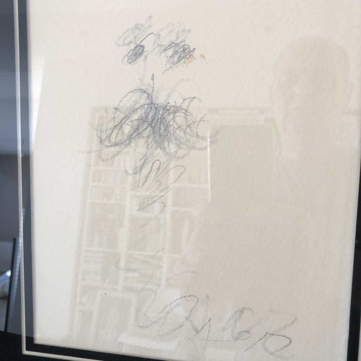 CESAR BALDACCINI 1921-1998 AUTOPORTRAIT Dessin et rehauts signé César Ecole de Nice-photo-2