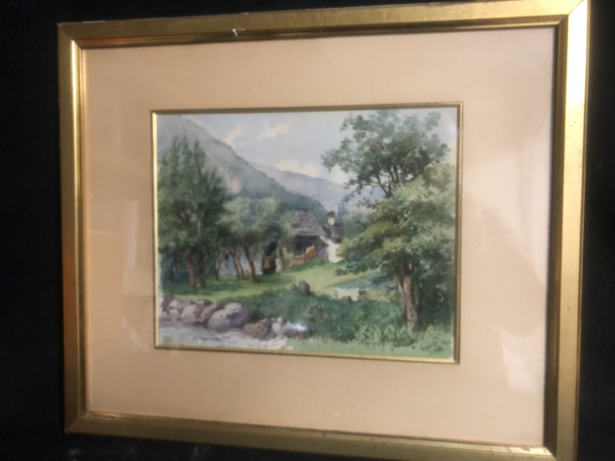 Chatrousse 1847-1919 Grenoble Watercolor By Brides To Valencin In 1904 Dauphiné-photo-3