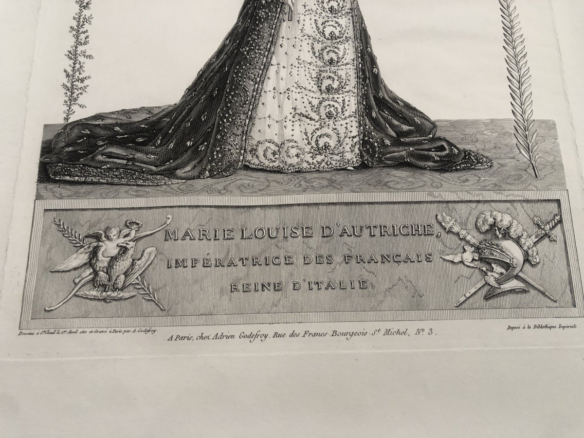 NAPOLEON Empereur / Marie Louise d'Autriche 2 eaux fortes 1810 par Godefroy et Isabey-photo-4