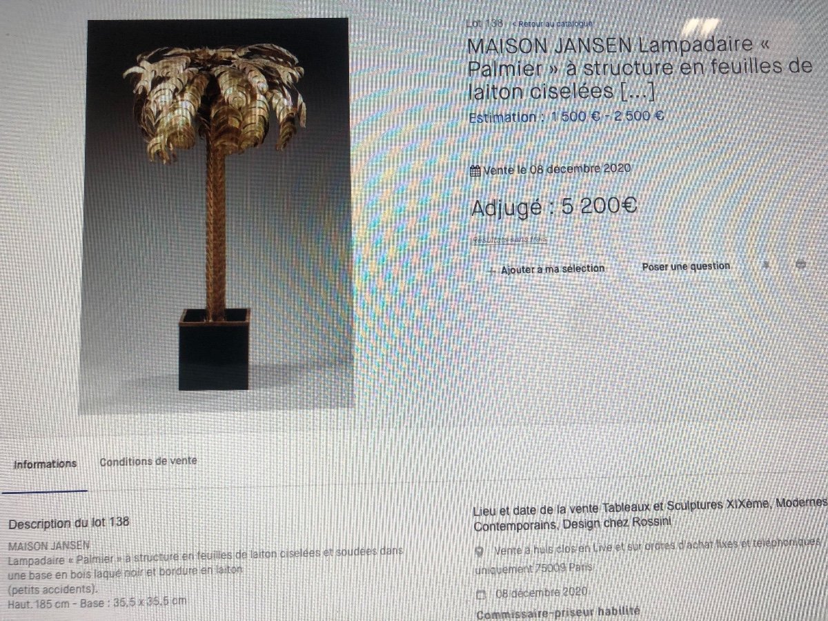 Maison Jansen By Christian Teychoures Large Palmier Floor Lamp 1970-photo-4