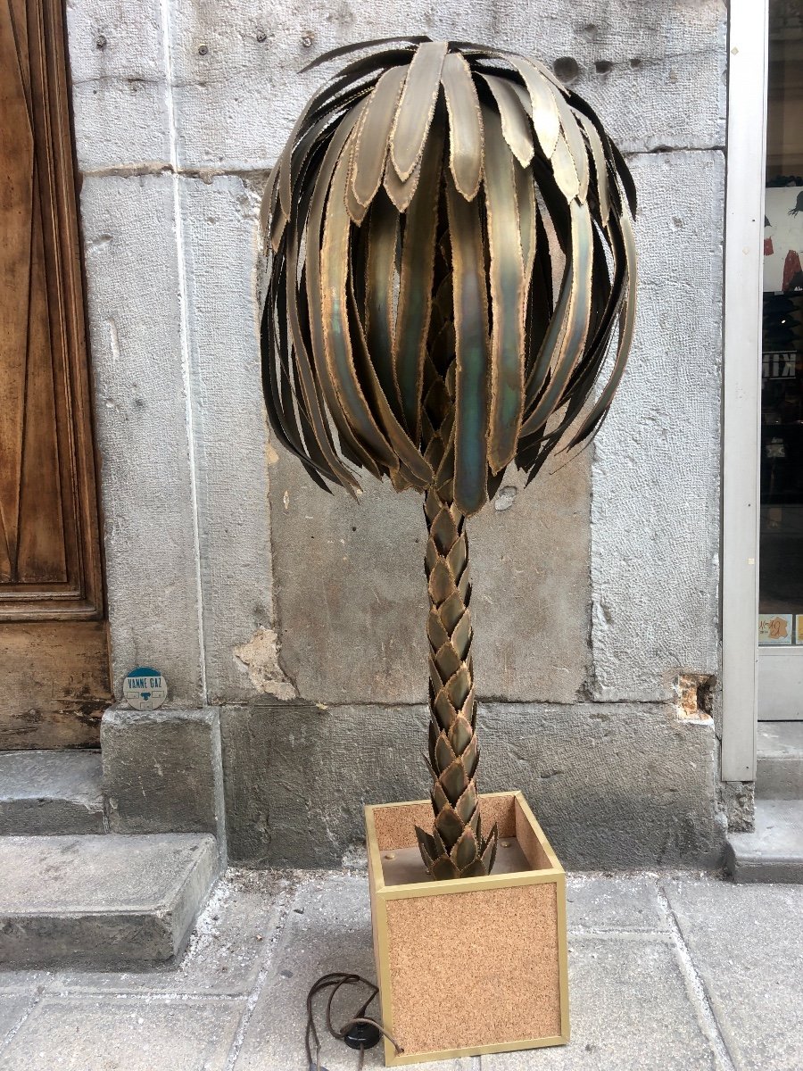 MAISON JANSEN par Christian TEYCHOURES Grand lampadaire PALMIER 1970