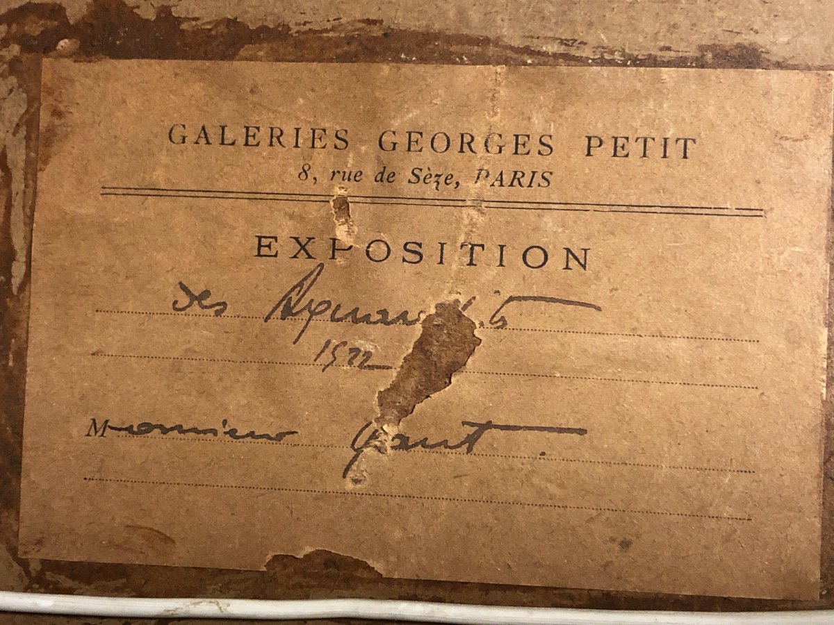 Maurice LELOIR 1853-1940 PEINTRE ET SON MODELE Aquarelle exposée en 1922 Galerie G. PETIT Paris-photo-4