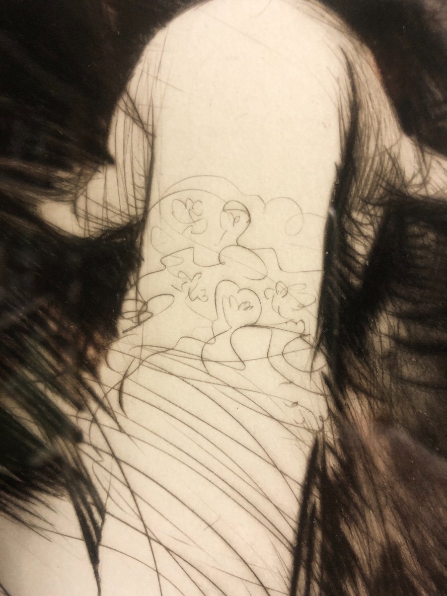 Paul Cesar HELLEU 1859-1927 Grande pointe sèche Nancy BORWICK , Lady CROFT signé  EN TBE césar-photo-6