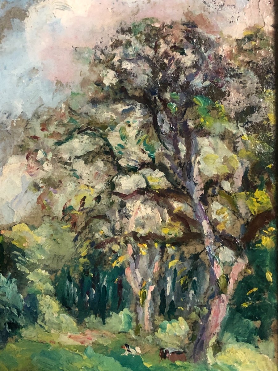 Emmanuel de la VILLEON 1858-1944 Huile La maison près du bois Duhamel vers 1937 Villéon-photo-2