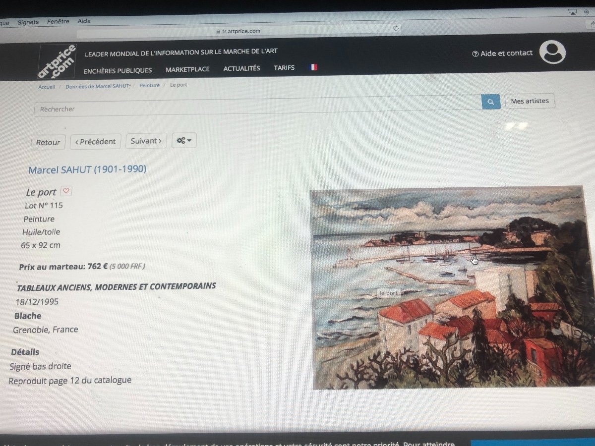 Marcel SAHUT Grenoble 1901-1990 Huile Lac en Norvège ? Musée à Volvic époux de Louise Morel-photo-5