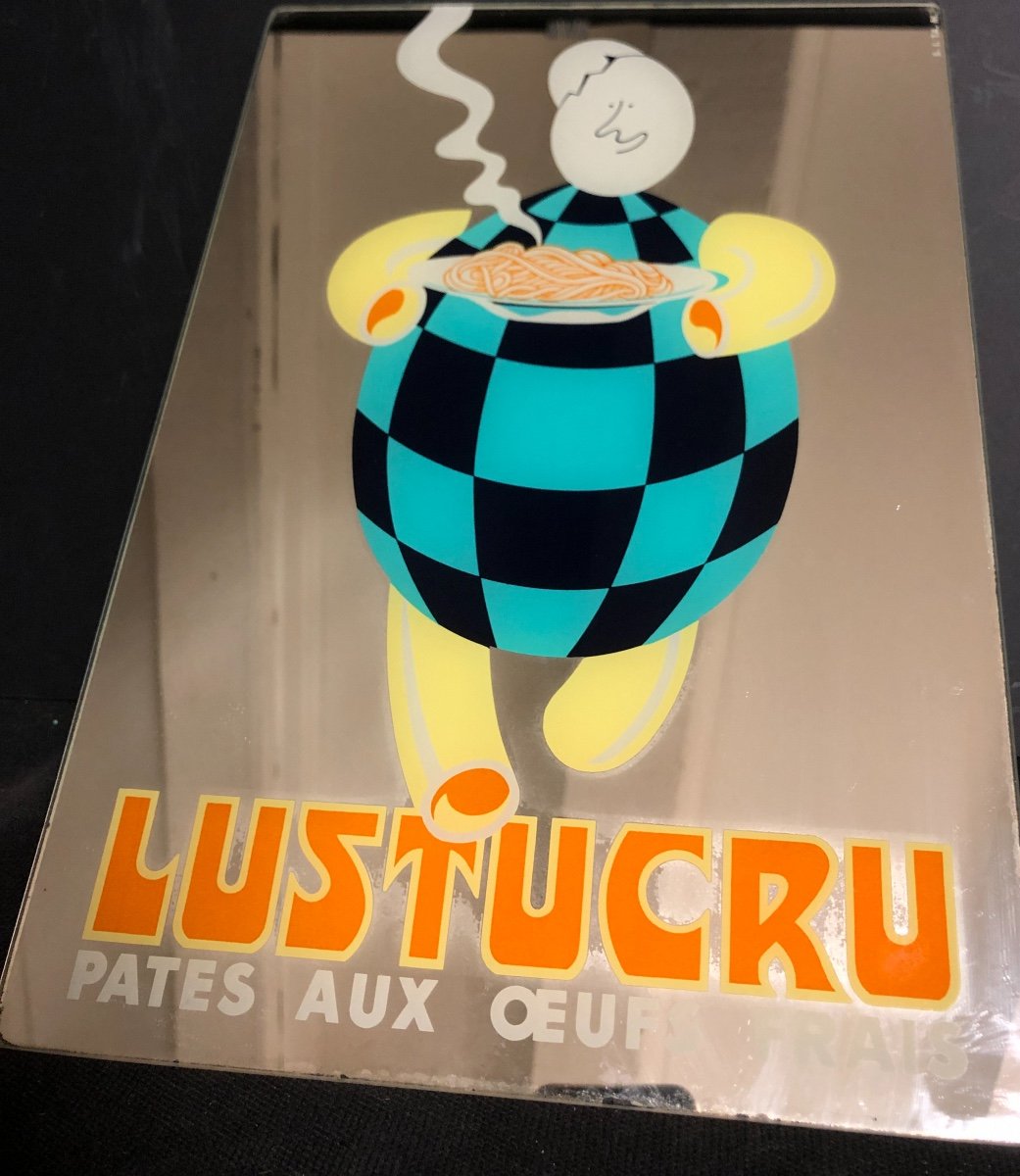 LUSTUCRU RARE MIROIR PUBLICITAIRE Pates aux oeufs frais Cartier-Millon à Grenoble pub-photo-4