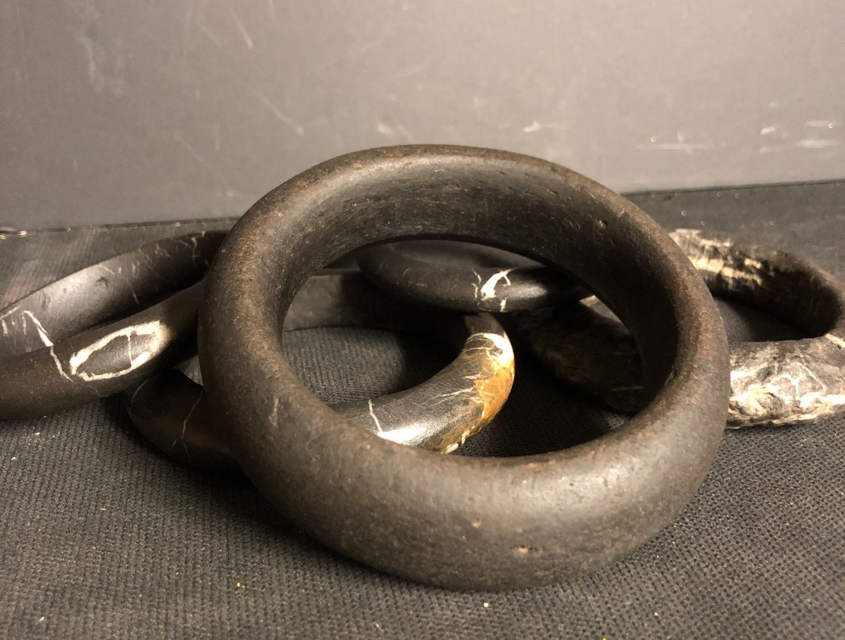 Ancien bracelet de poignet ou bras PEUL en pierre : sculpté dans un seul bloc