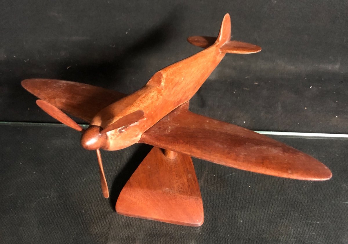 MAQUETTE AVION en palissandre Spitfire aviation-photo-2