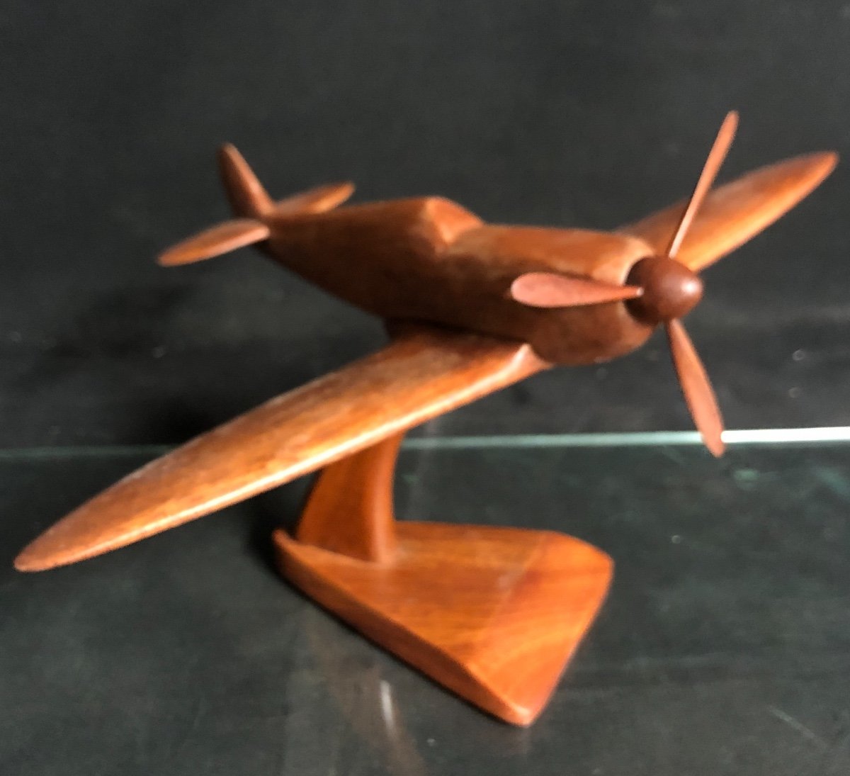 MAQUETTE AVION en palissandre Spitfire aviation