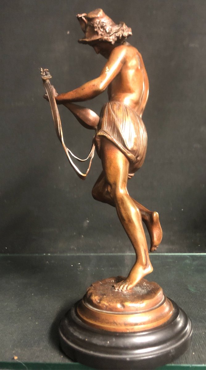 Albert CARRIER-BELLEUSE 1824-1887 Bronze jeune danseur Napolitain signé Fondeur Colin-photo-4