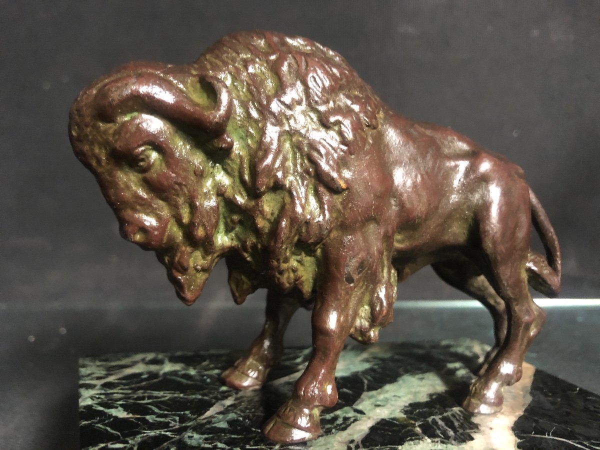 BISON D' AMERIQUE Sculpture en bronze Art Deco 1925-photo-2