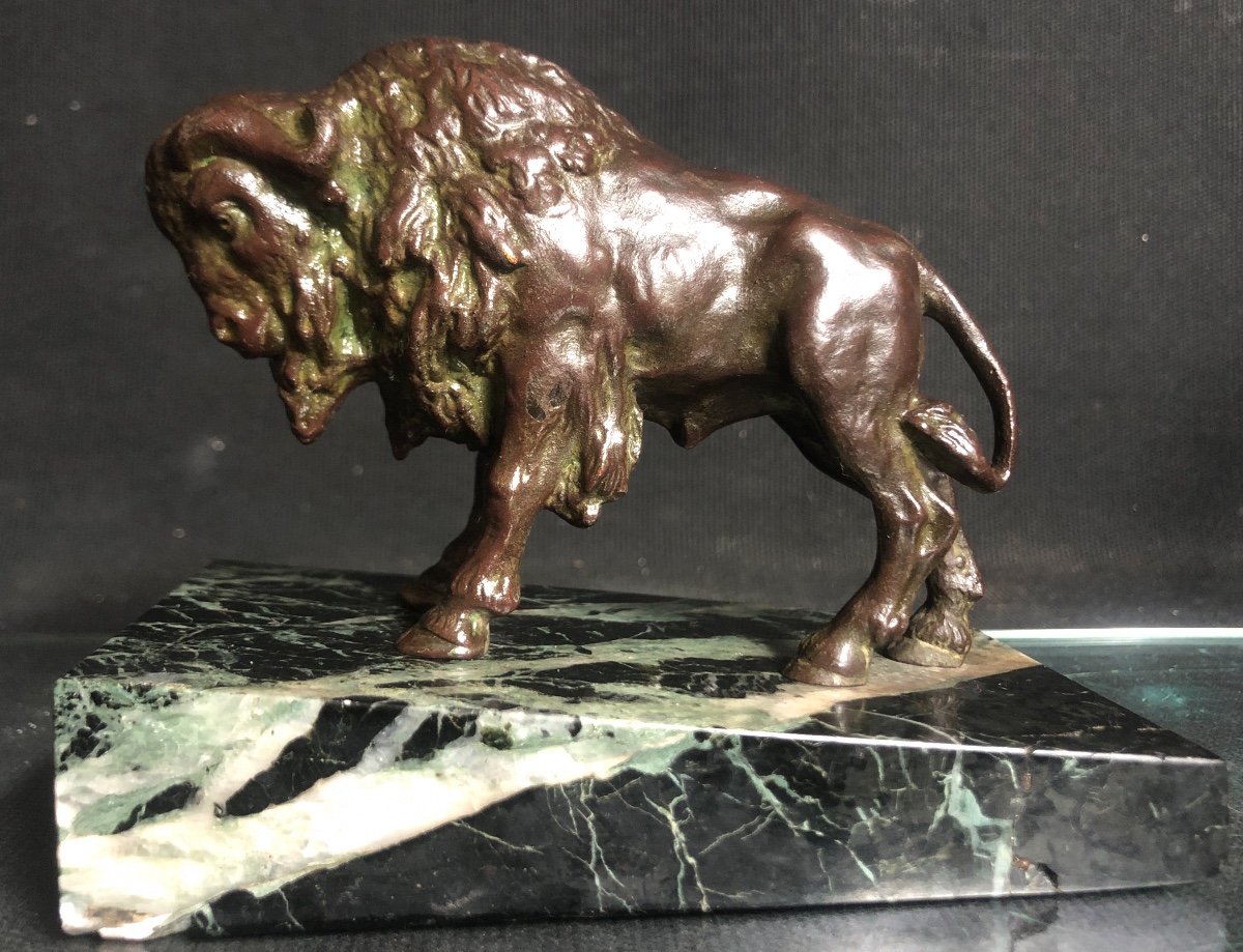 Bison d'Amerique Art Deco Bronze Sculpture 1925-photo-3