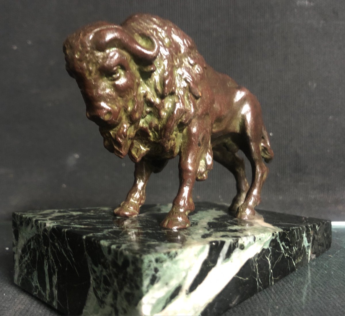 BISON D' AMERIQUE Sculpture en bronze Art Deco 1925-photo-1