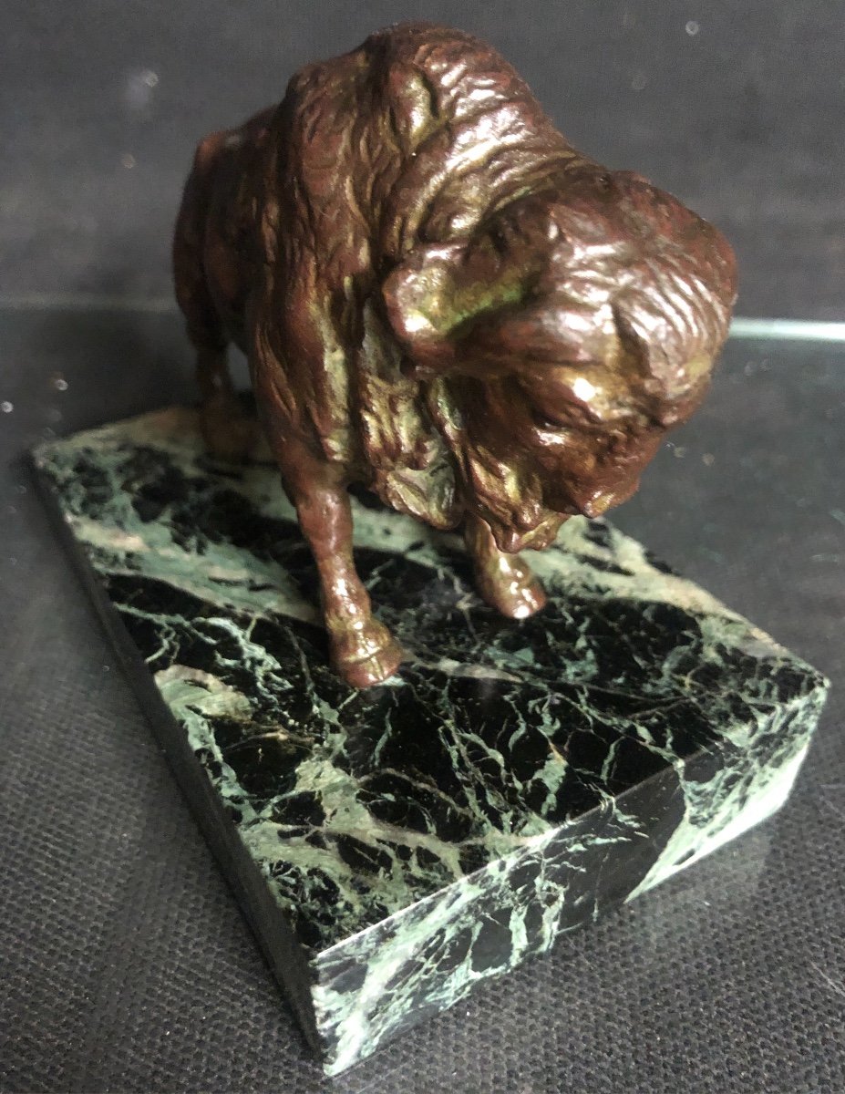 BISON D' AMERIQUE Sculpture en bronze Art Deco 1925-photo-2