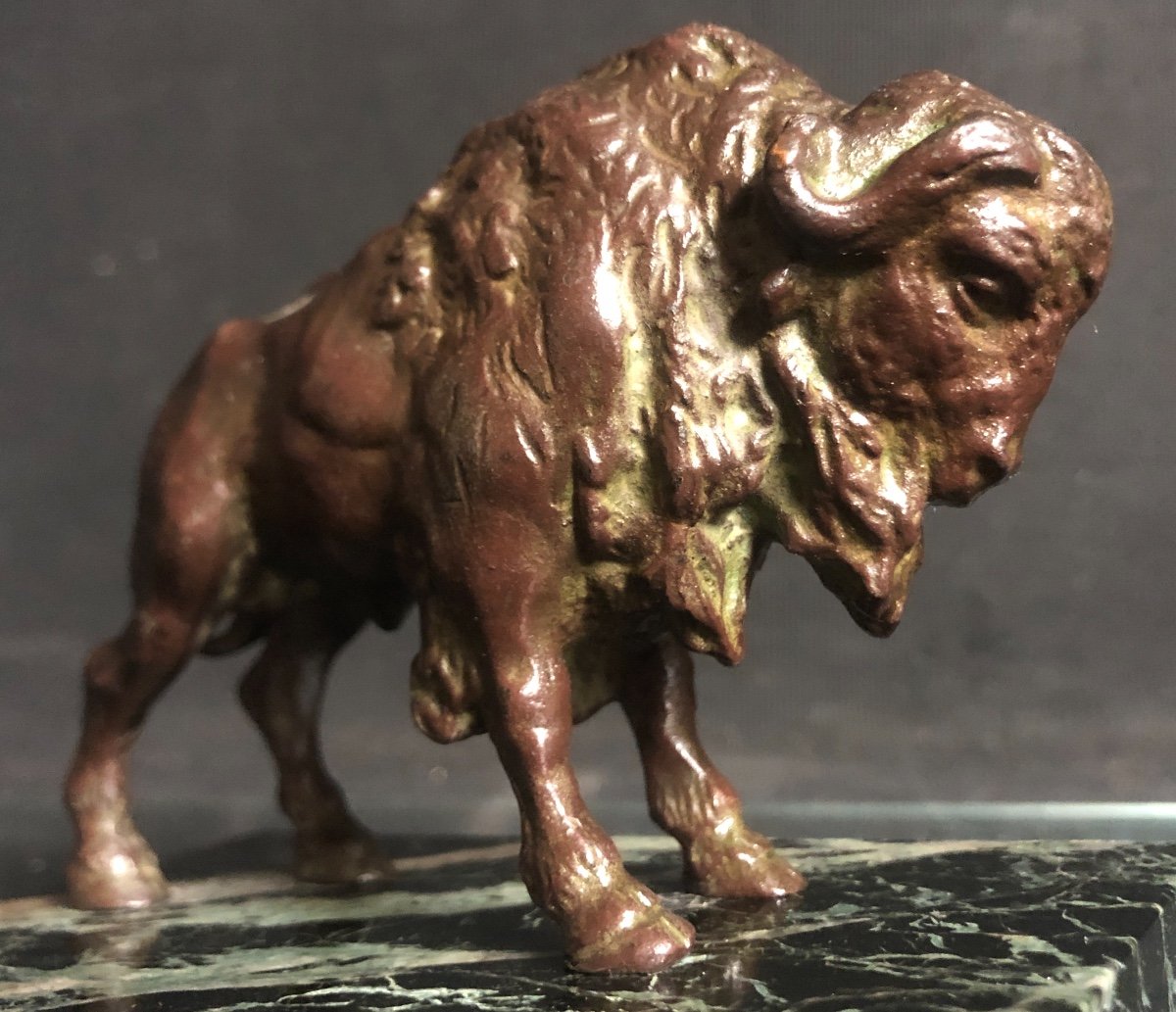 BISON D' AMERIQUE Sculpture en bronze Art Deco 1925-photo-7