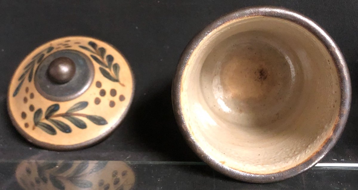 PRIMAVERA Gustave ASCH Pot couvert boîte en céramique vernissée signée canard champignon-photo-3