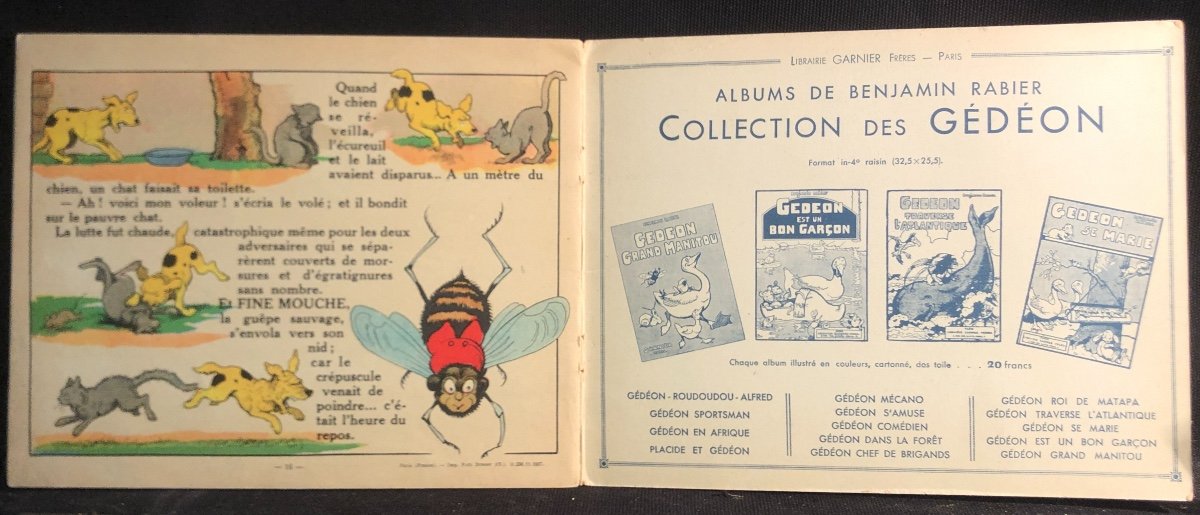 Benjamin Rabier "fine Mouche" Original Edition Of 1937 Garnier Publisher Comic Book-photo-3