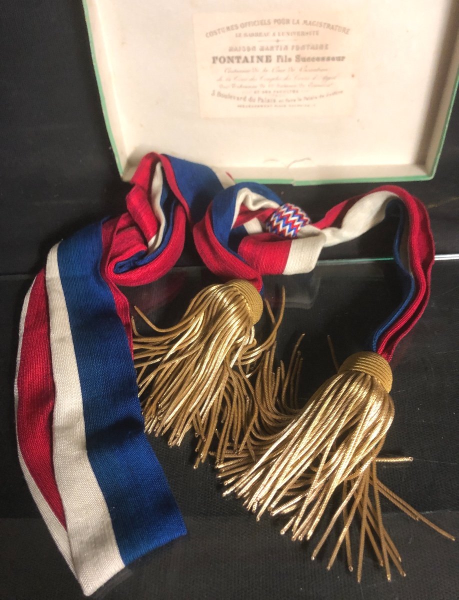 Old Mayor Scarf And Silk Attributes And Trimmings Magistrate Ets Fontaine Paris-photo-3