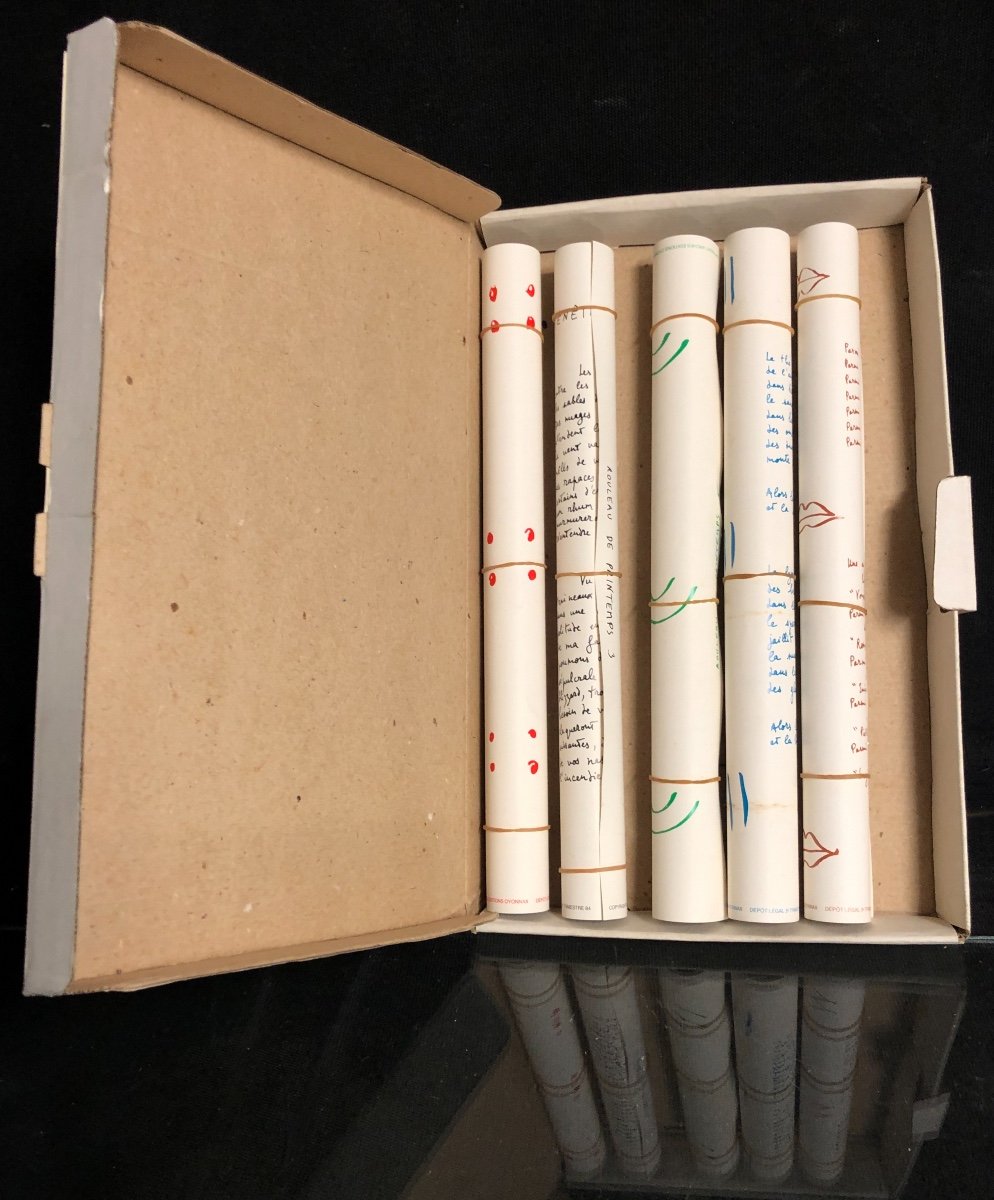 Michel Butor Rare Object Book: Five Rolls Of Spring 1984 Ed. Arches-photo-3