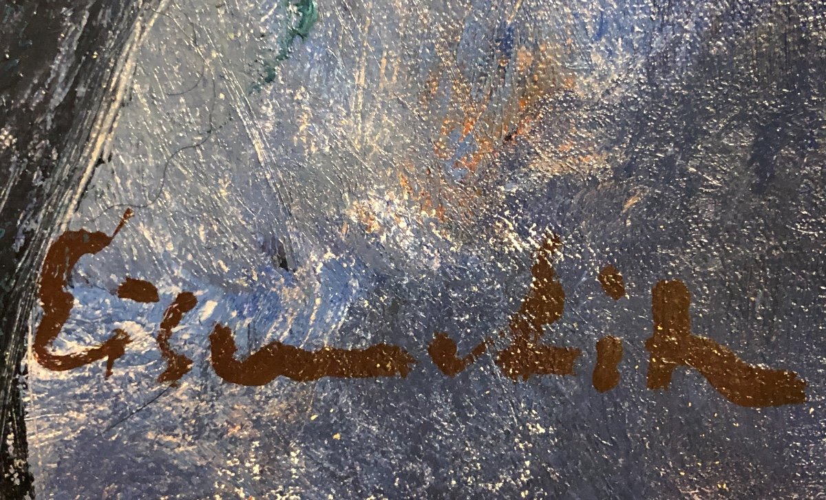 Wlly EISENSHITZ 1889-1974 GRAND portrait huile Origine juif Autrichien exposition Musée Liozon-photo-3