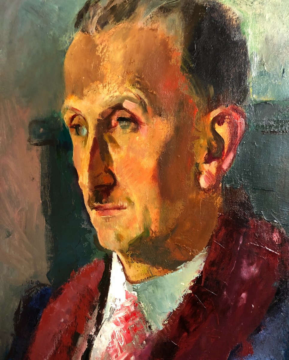 Wlly Eisenshitz 1889-1974 Large Portrait Oil Austrian Jewish Origin Exhibition Liozon Museum-photo-4