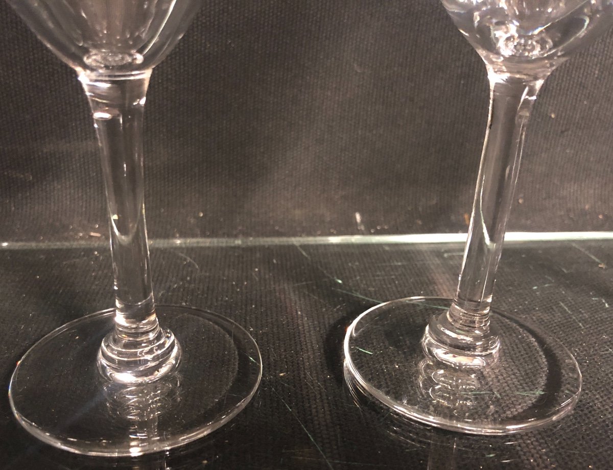 LALIQUE 10 verres en cristal XXe H: 17,5 cm EN TRES BON ETAT-photo-2