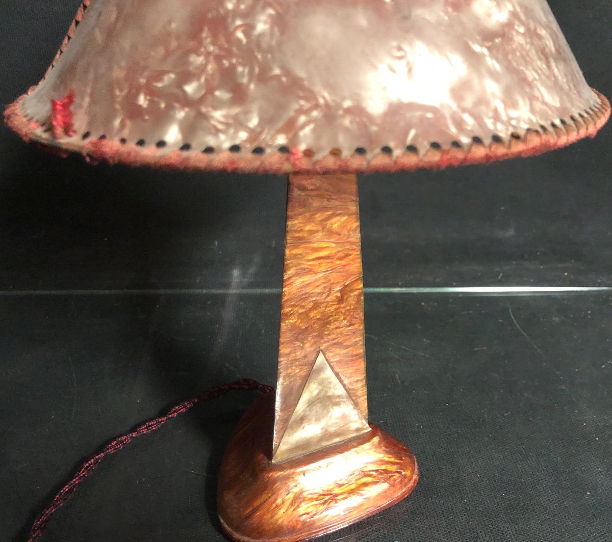 LAMPE champignon en bakelite et rhodoïd Art Deco-photo-6