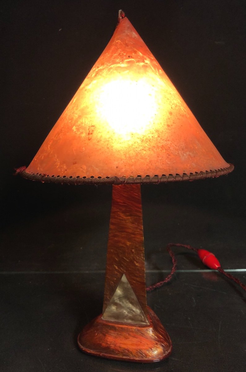 LAMPE champignon en bakelite et rhodoïd Art Deco