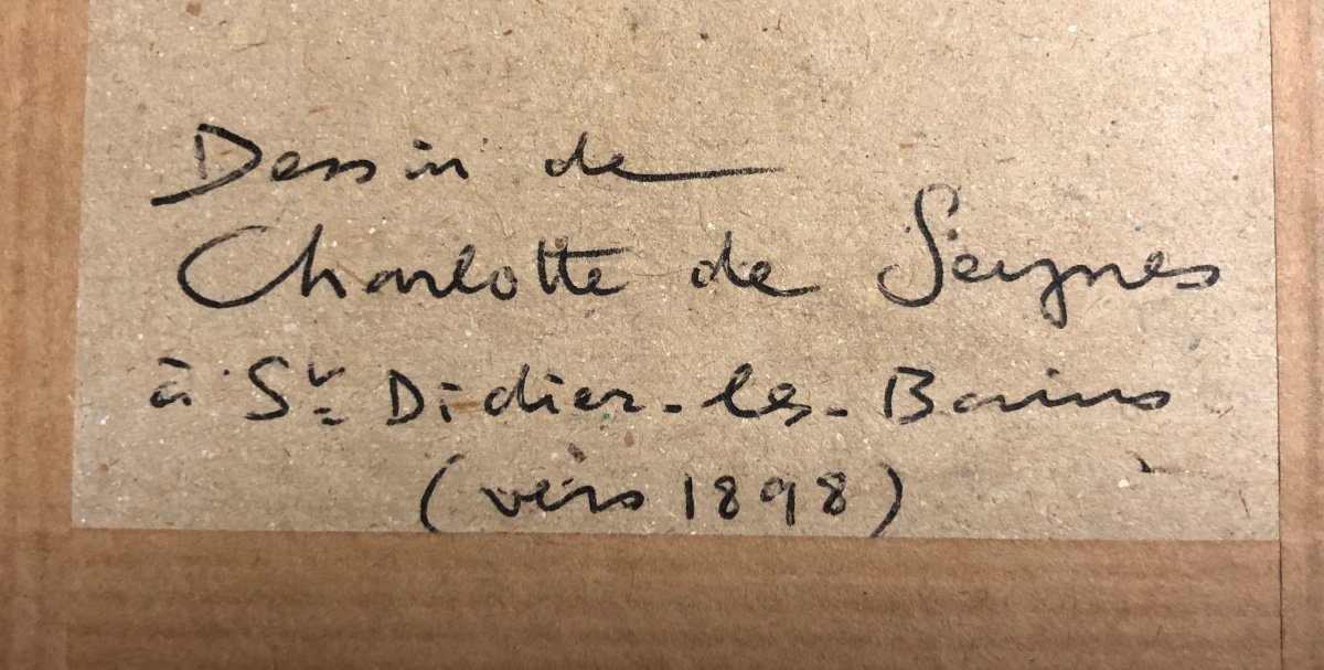 LES MURES dessin à l'encre et aquarelle 1898 Charlotte de Seignes Vaucluse Carpentras Avignon-photo-4