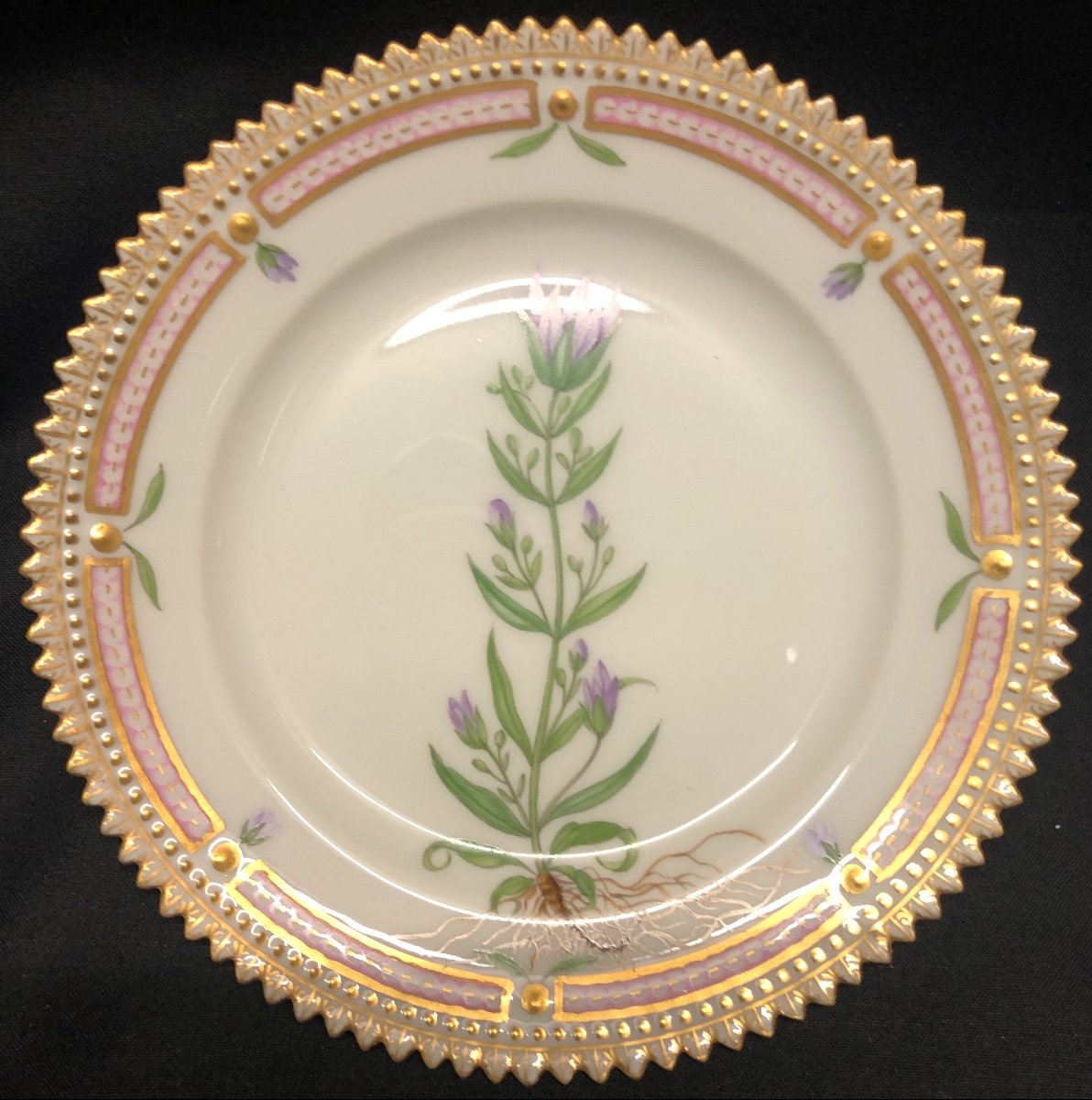Royal Copenhagen 6 Flora Danica Porcelain Plates 3552 In Perfect Condition Copenhagen Denmark-photo-4