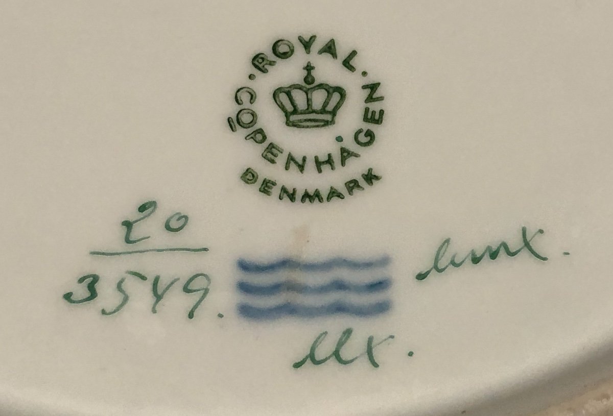 ROYAL COPENHAGEN 6 grandes assiettes FLORA DANICA porcelaine 3549 EN PARFAIT ETAT Danemark Copenhague-photo-4