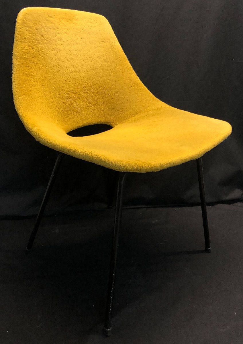 Pierre GUARICHE Chaise TONNEAU STEINER signé 1954 Manhattan