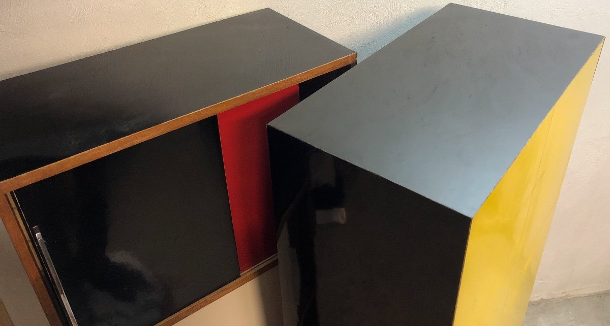 Pair Of Storage Cabinets 1960 Covered With Chromatic Melamine 60-photo-6