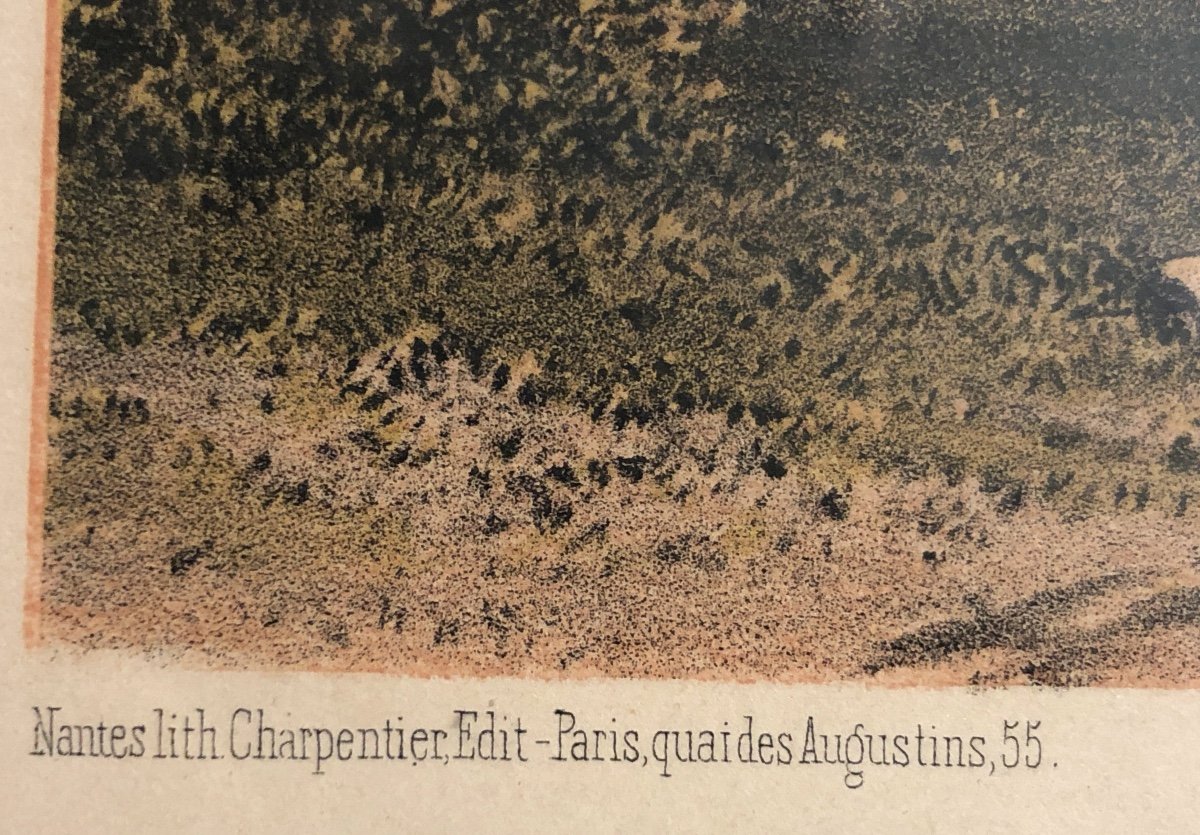 F. BENOIST 1818-1896 RARE lithographie Mont Tenneverges Sixt de 1864 Montagne Haute Savoie-photo-4
