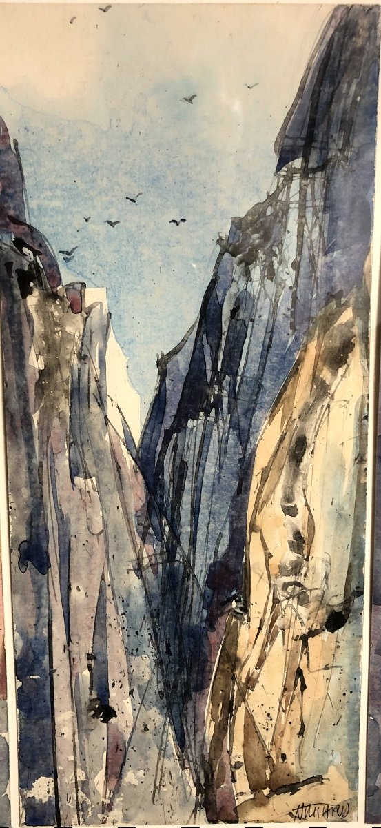 Nicole Miard XXth X3 High Mountain Watercolors Alps Climbing Watercolor-photo-4