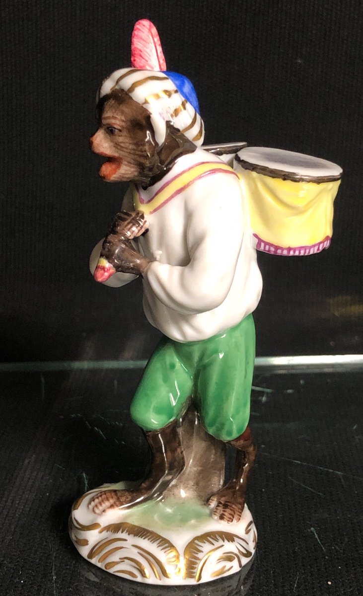 RARE singe portefaix en porcelaine émaillée Marque de fabrique + 1762-photo-2