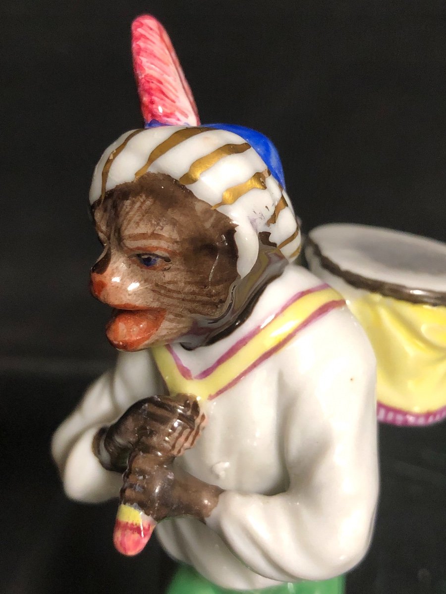 RARE singe portefaix en porcelaine émaillée Marque de fabrique + 1762-photo-3