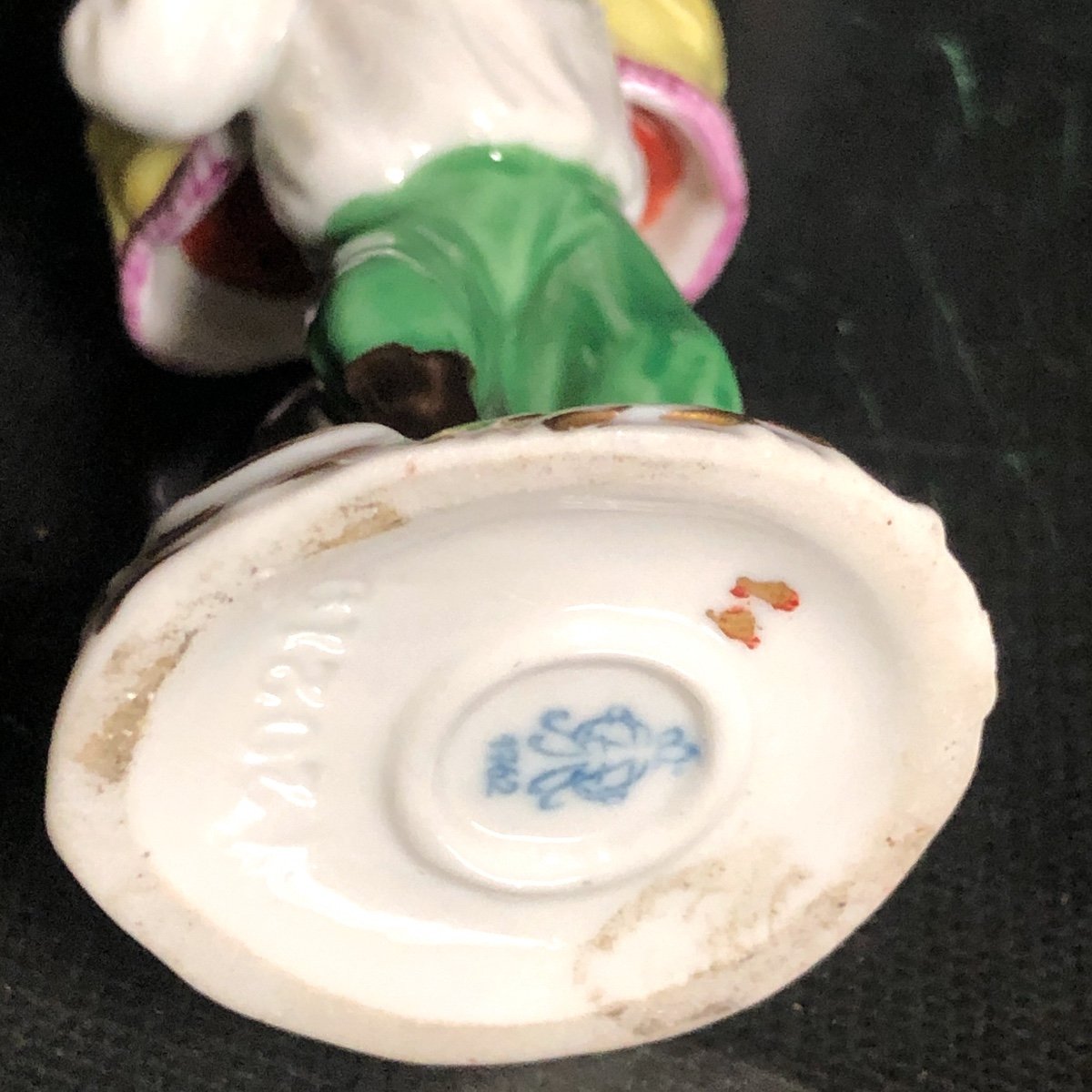 RARE singe portefaix en porcelaine émaillée Marque de fabrique + 1762-photo-4