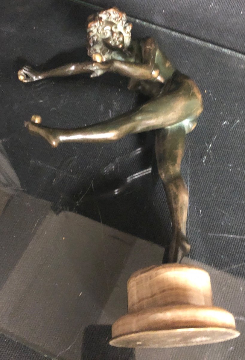 Claire Colinet 1880-1950 Bronze The Juggler Around 1925 Double Patina And Signed-photo-5