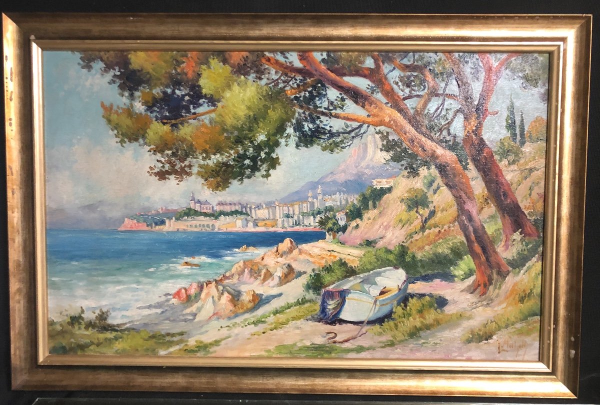 Oil On Panel Signed (?) Southern Landscape-photo-2