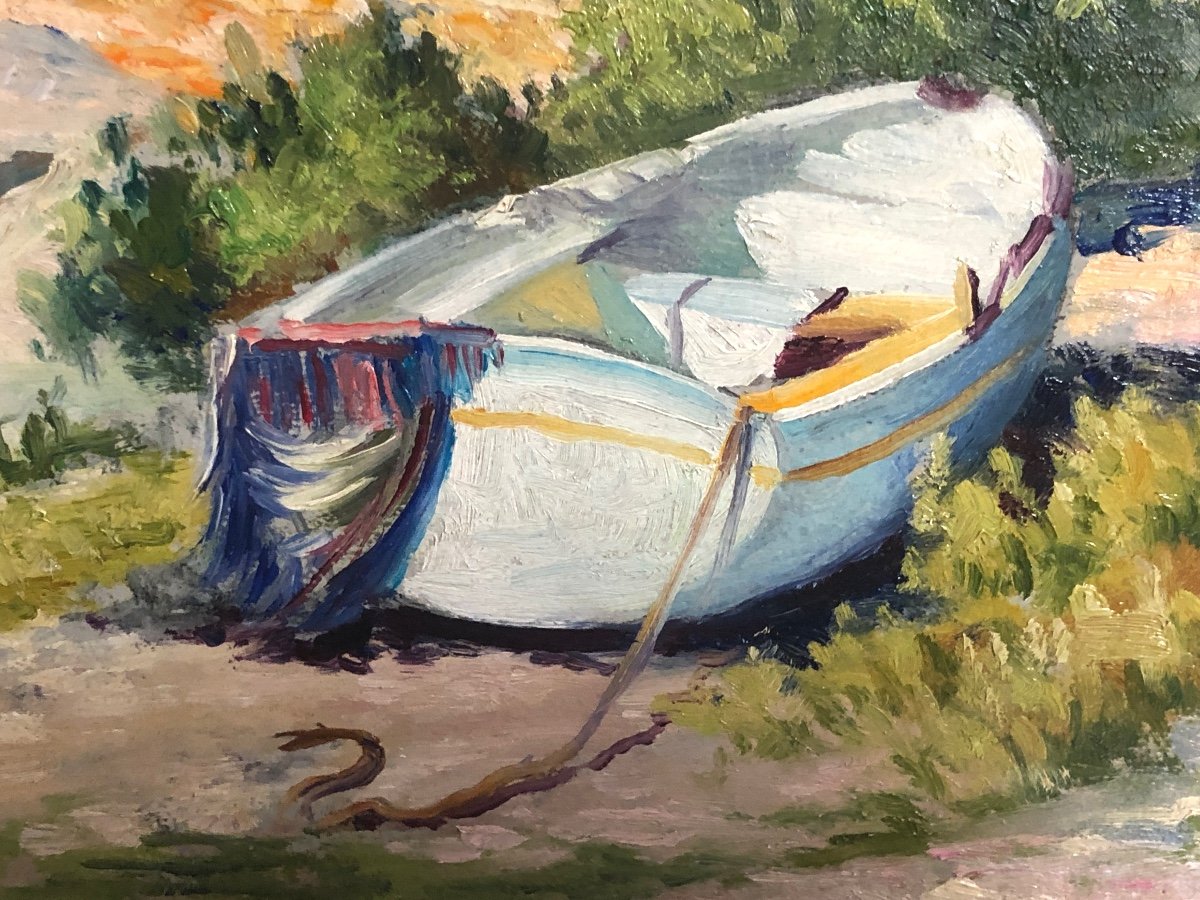 Oil On Panel Signed (?) Southern Landscape-photo-3