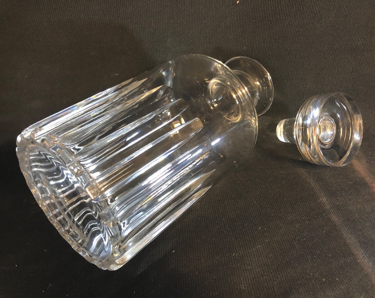 Baccarat Carafe Whiskey Flask Model Rotary Sign And In Very Good Condition Crystal-photo-3